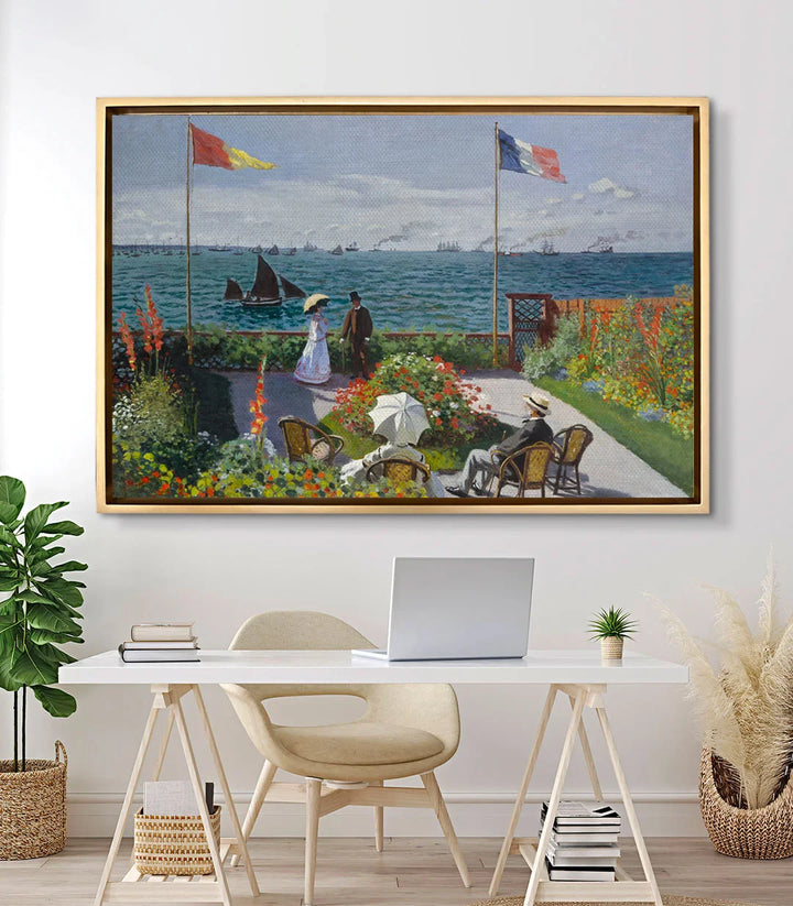 Tableau Jardin à Sainte-Adresse Monet en mise en situation décoration intérieur bureau Massinart