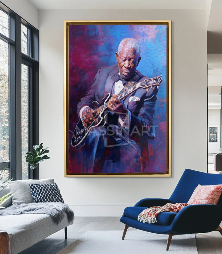 Tableau Maestro Of Strings en mise en situation salon moderne Massinart