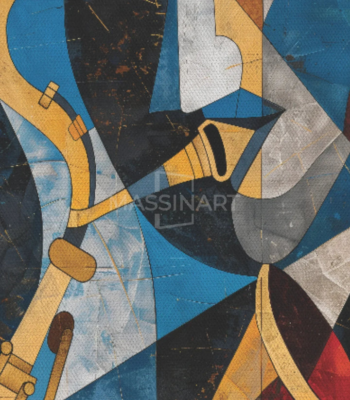 Tableau Saxo détail géométrie abstraite musicale Massinart