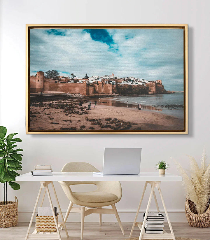 Tableau Kasbah Rabat mise en situation bureau moderne — décoration murale Massinart