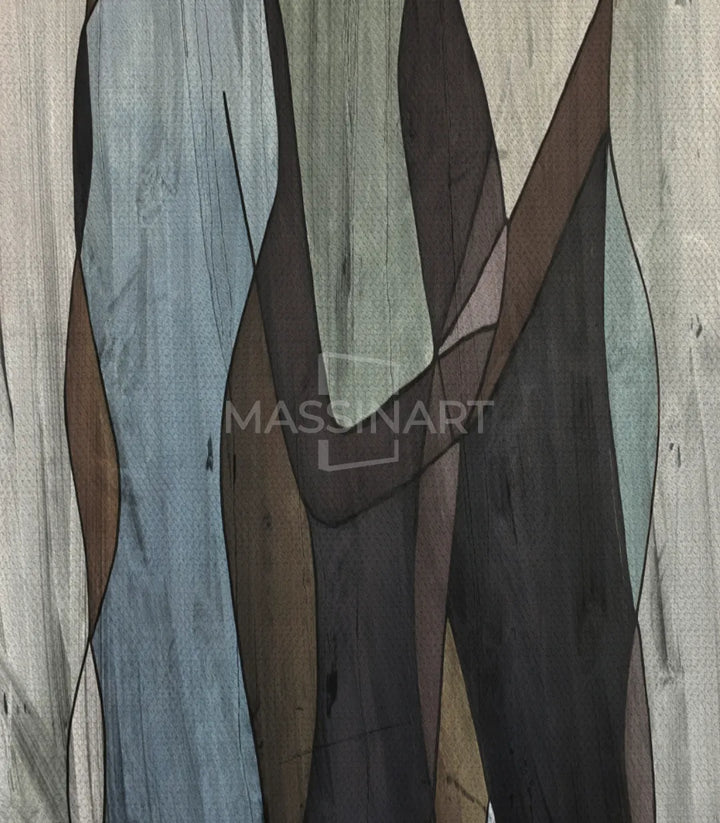 Intérieur salon gris The Crowd tableau art abstrait Massinart