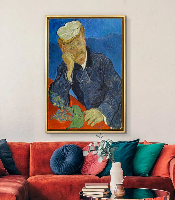 Mise en situation chambre tableau Dr Paul Gachet vertical Massinart