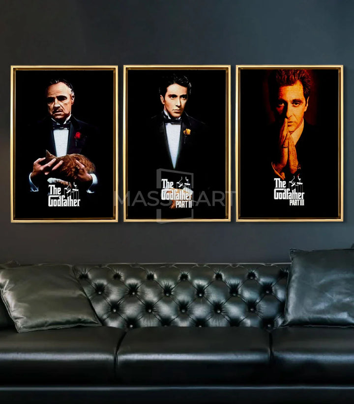 Tableau Godfather Part II mise en situation salon Massinart — triptyque cinema noir