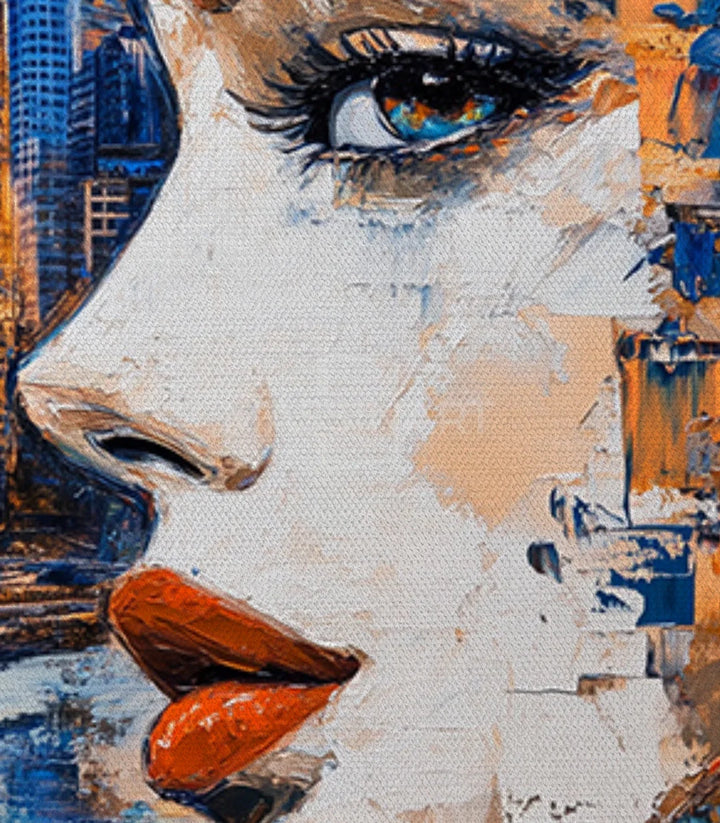 Tableau City Vision cadre noir vertical salon moderne — Massinart