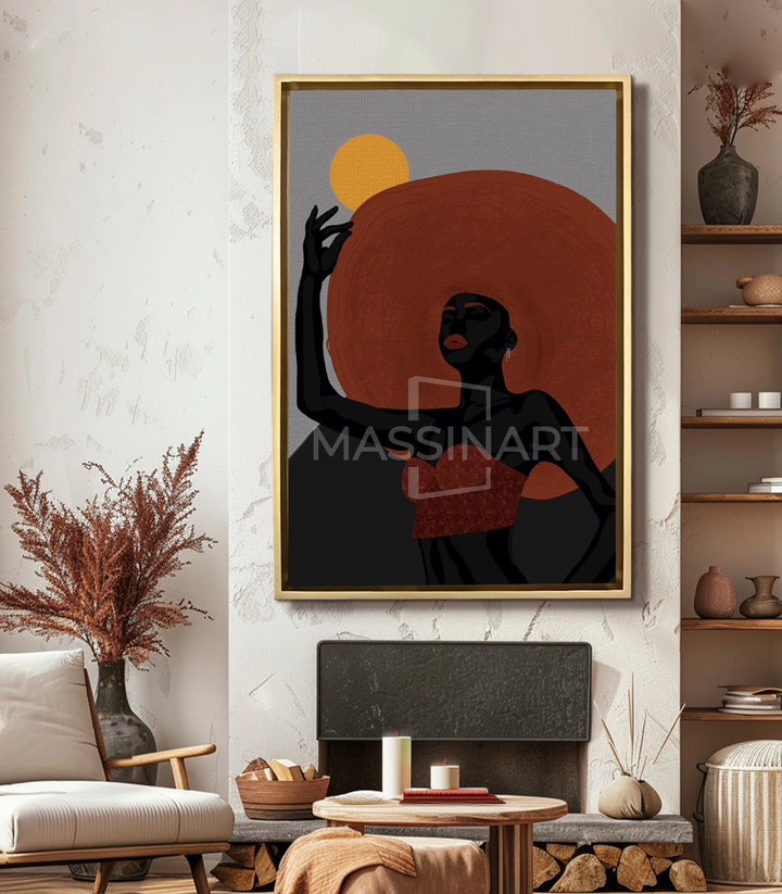 Tableau Solar Queen mise en situation salon moderne Massinart
