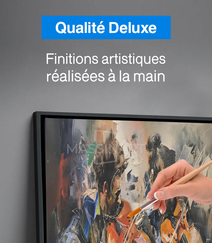 Tableau Violinistes en mise en situation décoration salon Massinart
