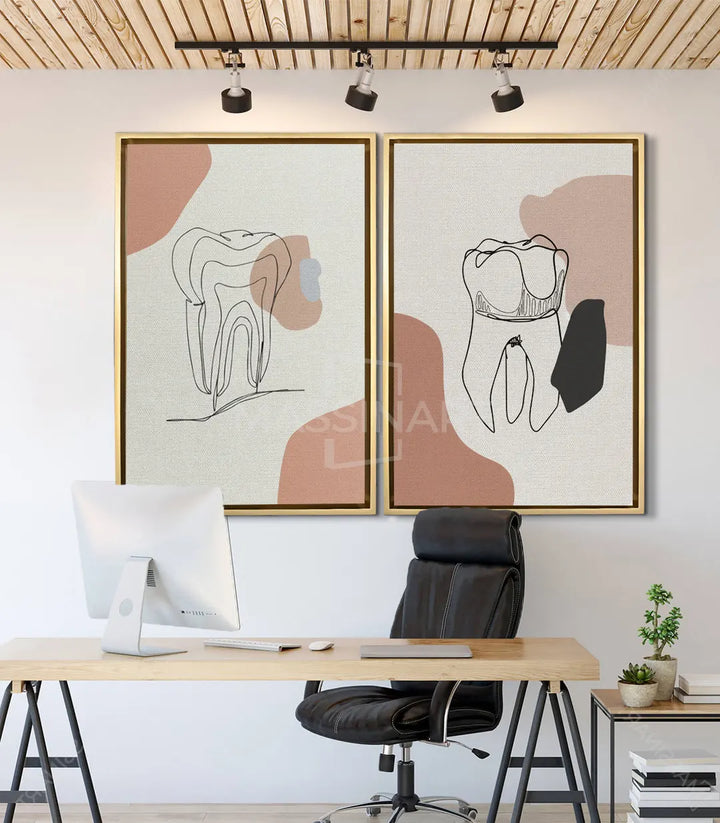 Décoration intérieur bureau dent minimaliste art dentaire — Massinart