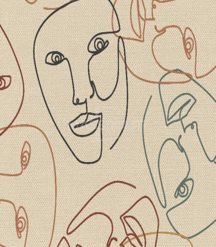 Tableau Faces Massinart — détail composition visages abstraits