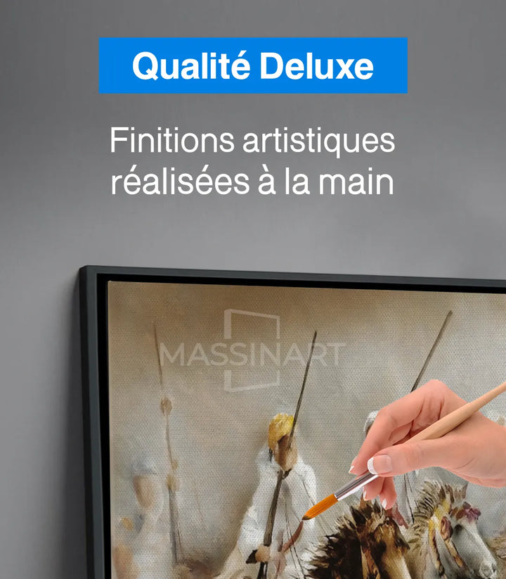 Tableau Fantasia Massinart — mise en situation salon marocain moderne, décoration murale intérieur