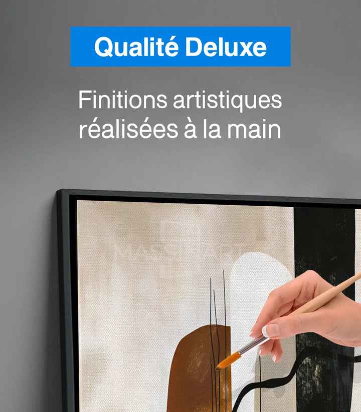 Mise en place séjour — Tableau Carbon horizontal décoration intérieur moderne, Massinart