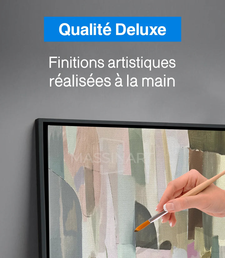 Décoration murale abstraite géométrique harmonie couleurs pastel — Massinart