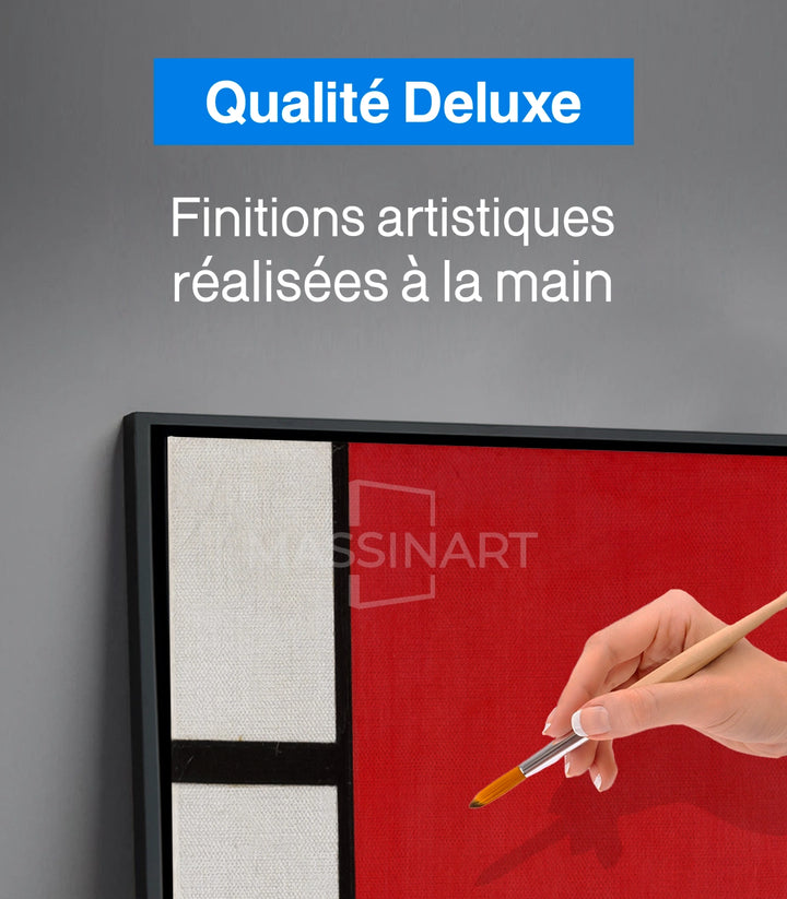 Détail peinture géométrique - carrés rectangles couleurs primaires Massinart