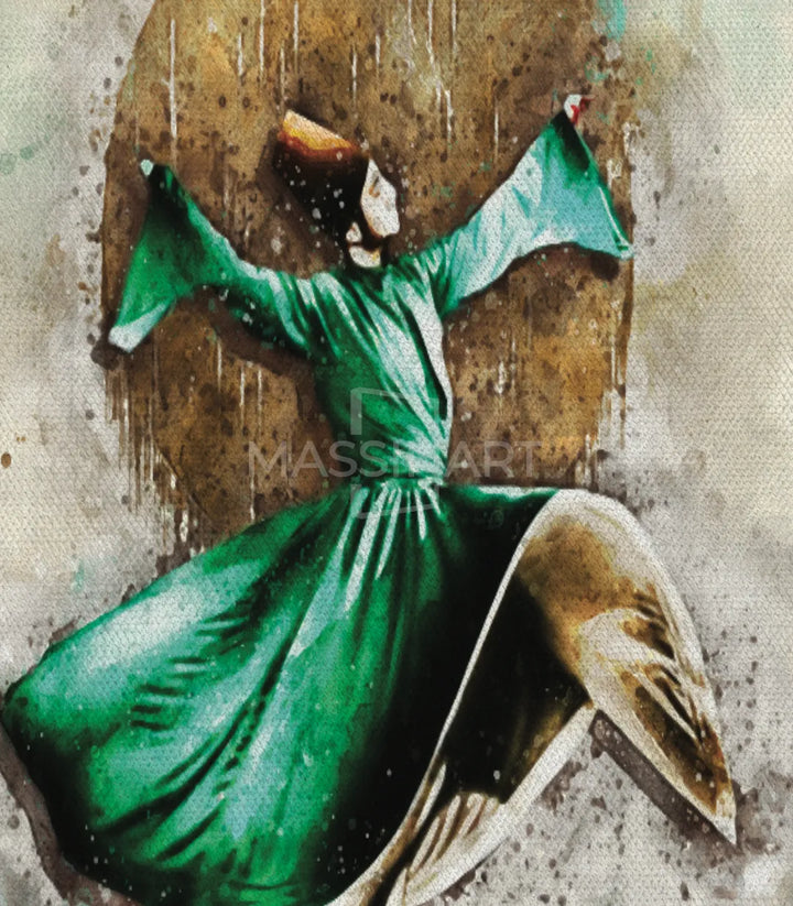 Vue d'ensemble Sufi Whirling Massinart — tableau carré qualité Premium