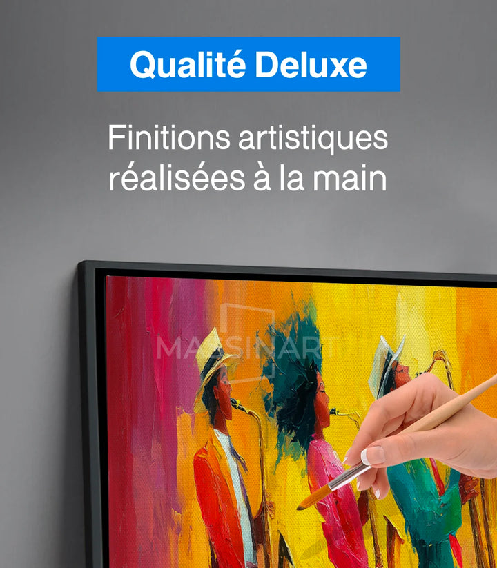 Tableau jazz Jam cadre noir horizontal Massinart