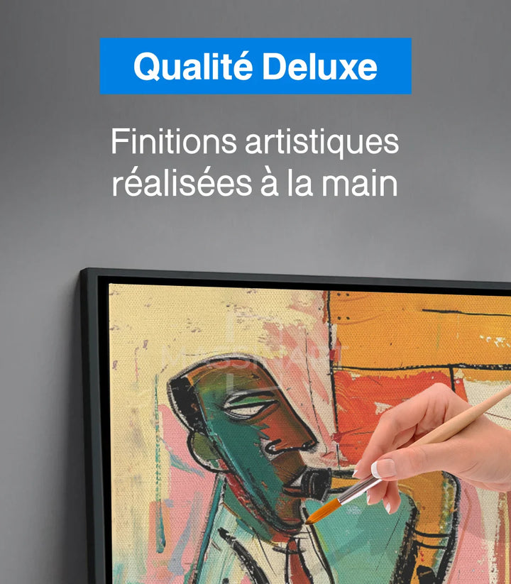 Tableau Jazz Vibes en mise en situation salle à manger Massinart — art mural coloré