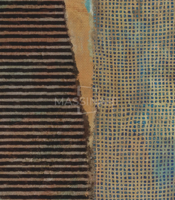 Mise en situation chambre — triptyque Boho Massinart art abstrait minimaliste