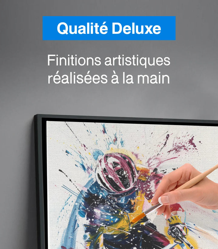 Tableau coureur vélo expressionniste mur cadre noir, Massinart