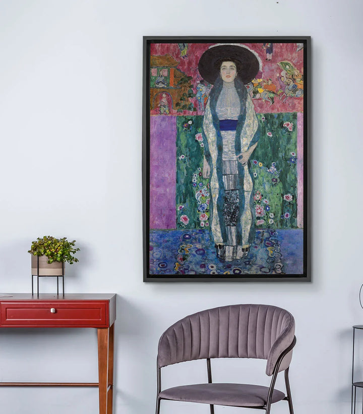 Mise en situation salon moderne portrait femme floral Massinart