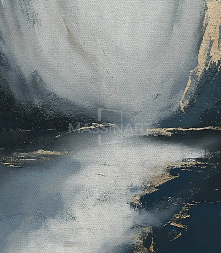 Chambre à coucher décoration - Tableau paysage montagneux Riverside couleurs apaisantes Massinart