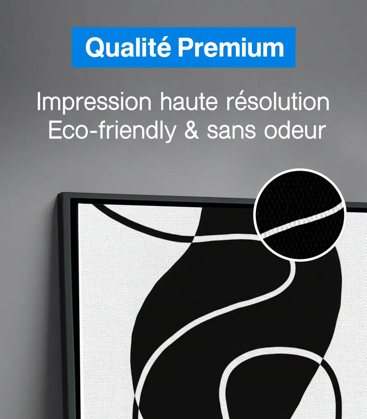 Tableau Black Fluidity intérieur séjour design épuré Massinart