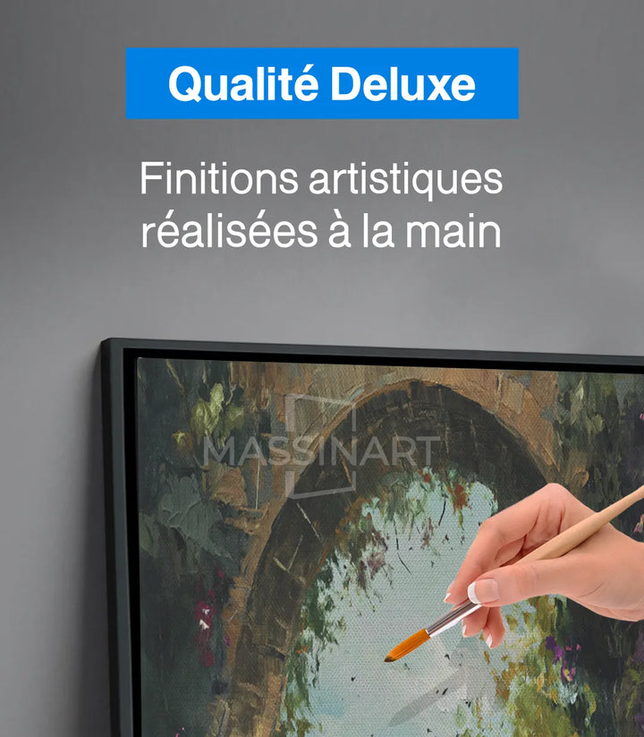 Tableau arche florale vue mer dans salon moderne Massinart