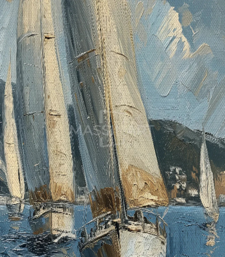 Tableau voiliers Massinart chambre à coucher, art marin, Massinart