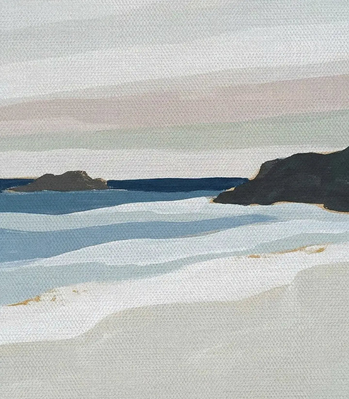 Tableau Layered Shore détail cadre noir paysage abstrait Massinart