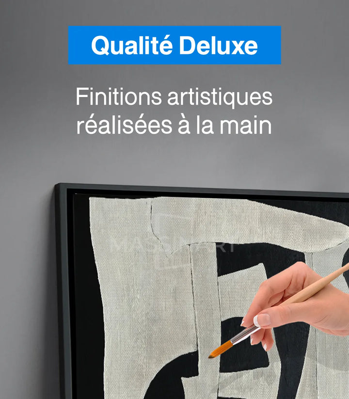 Tableau Duality bureau moderne abstrait noir blanc Massinart