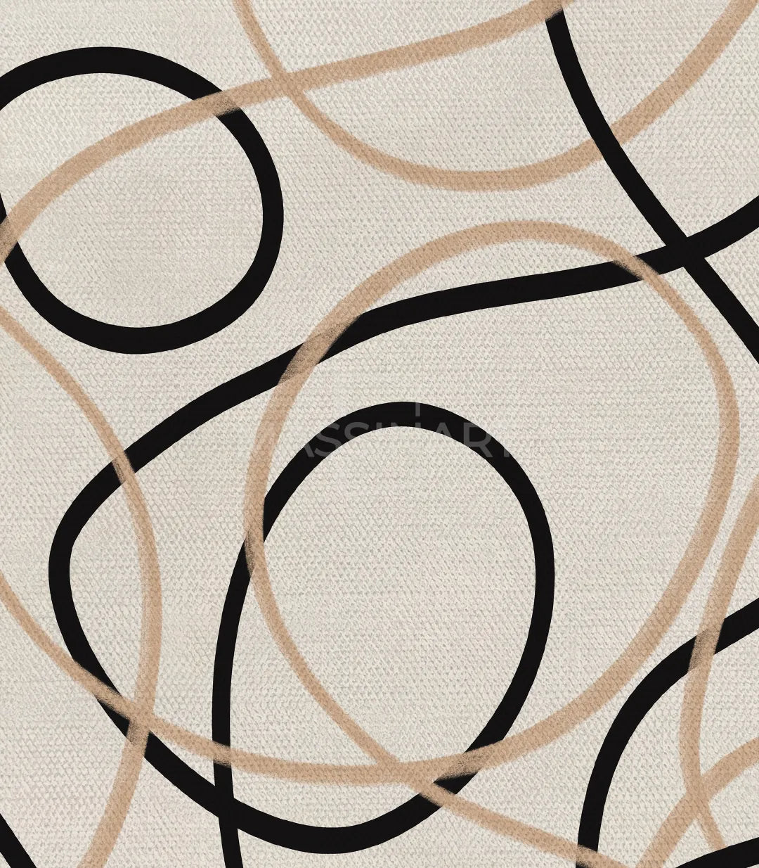 Tableau Sketch formes abstraites noires, composition épurée pour intérieur moderne Massinart
