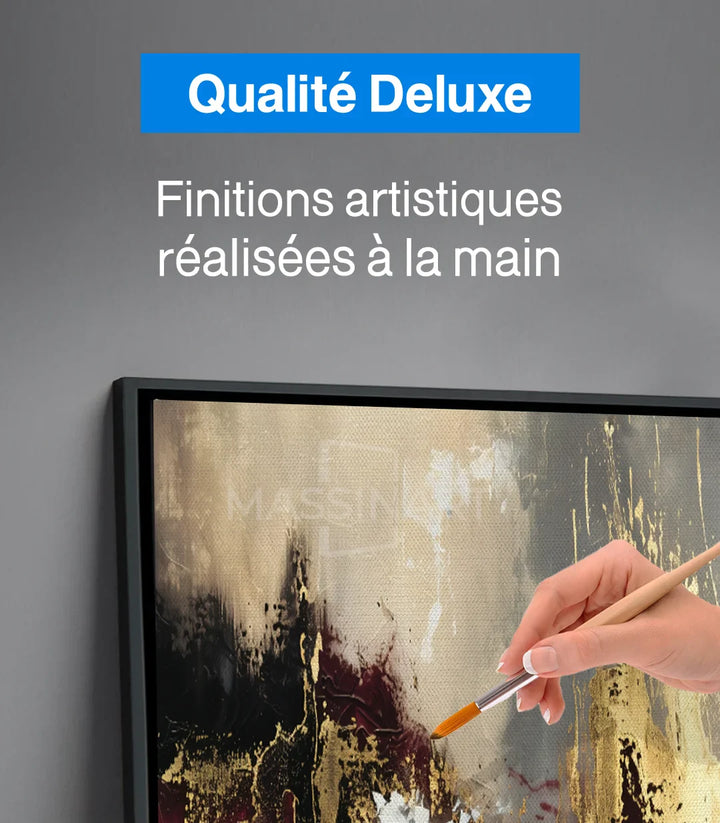 Composition abstraite Ember Cascade teintes chaudes et neutres — Massinart
