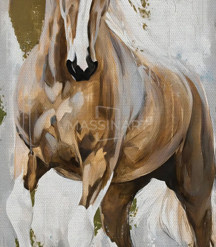 Décoration tableau cheval, style contemporain aquarelle, couleurs naturelles Massinart