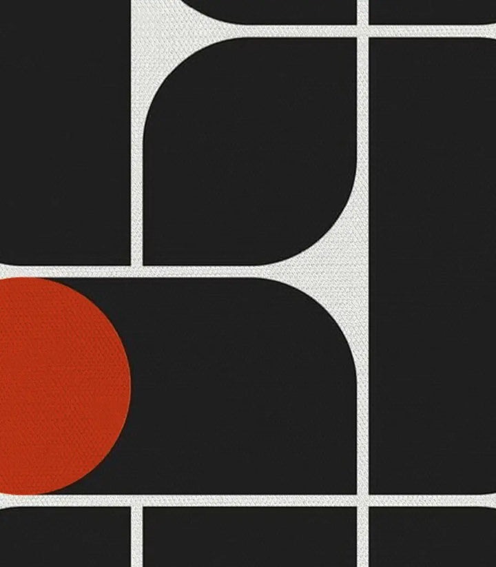 Tableau Red Signal diptyque Massinart — composition géométrique mur cadres