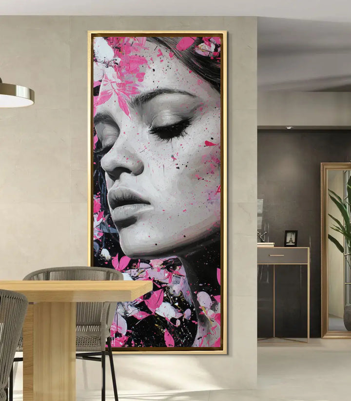 Tableau The Bloom Within mis en situation salon moderne Massinart