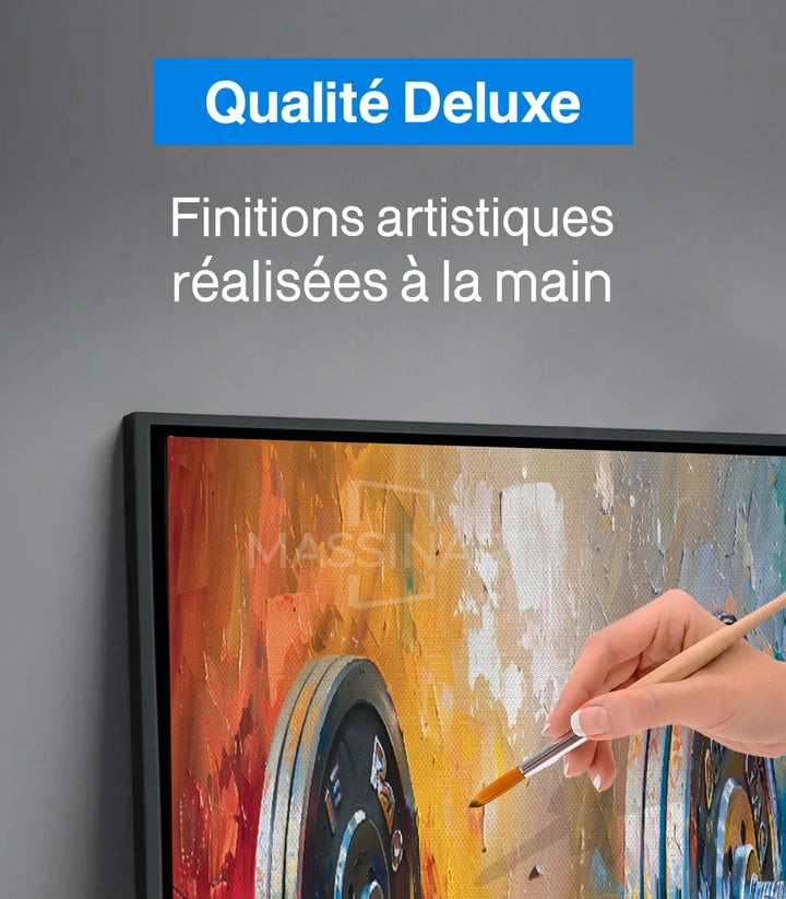 Tableau Barbel sport motivation décoration moderne couleurs vives Massinart