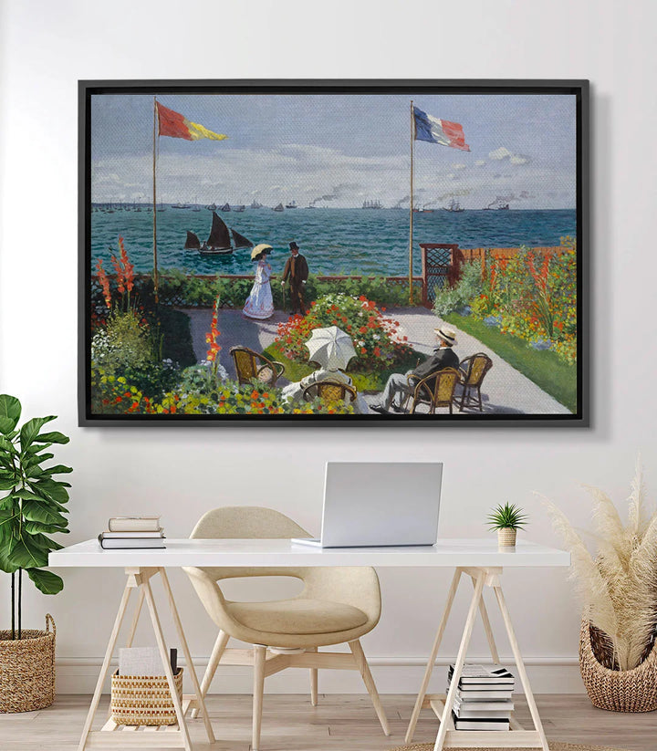 Tableau Jardin à Sainte-Adresse Monet en mise en situation décoration salon moderne Massinart