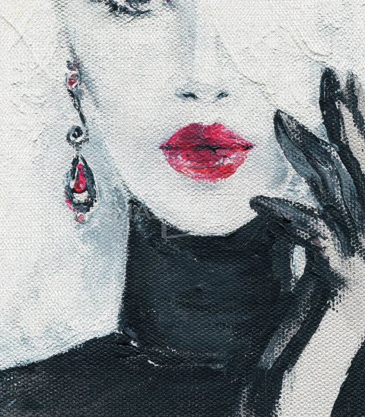 Tableau Scarlet Seduction portrait mode minimaliste intérieur Massinart