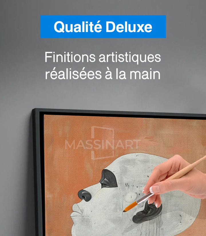 Tableau Restored détail visage minimaliste - technique peinture Massinart