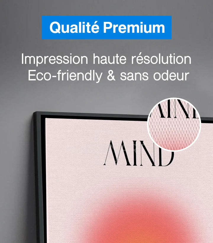Tableau triptyque aura gradient rose coral magenta Massinart