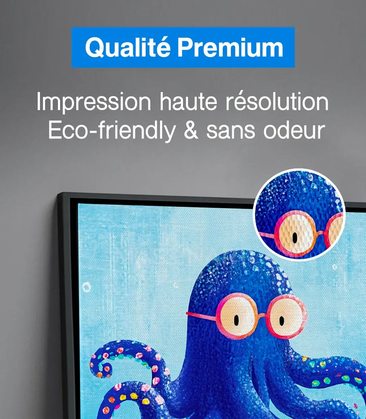 Tableau Octo Ride dans chambre fille avec accessoires arc-en-ciel — art ludique Massinart