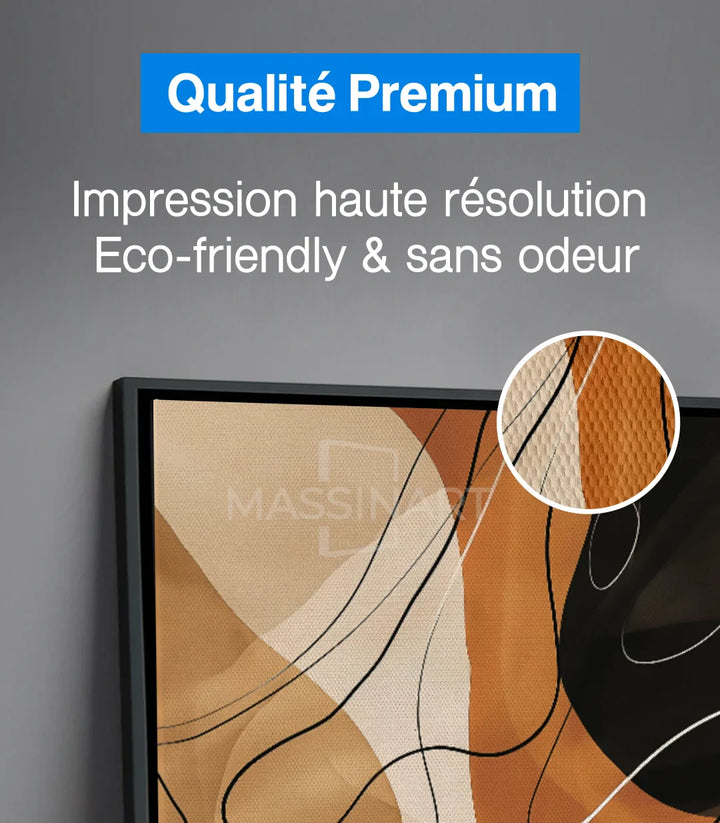 Tableau Earthy Massinart — cadrage salon marocain moderne
