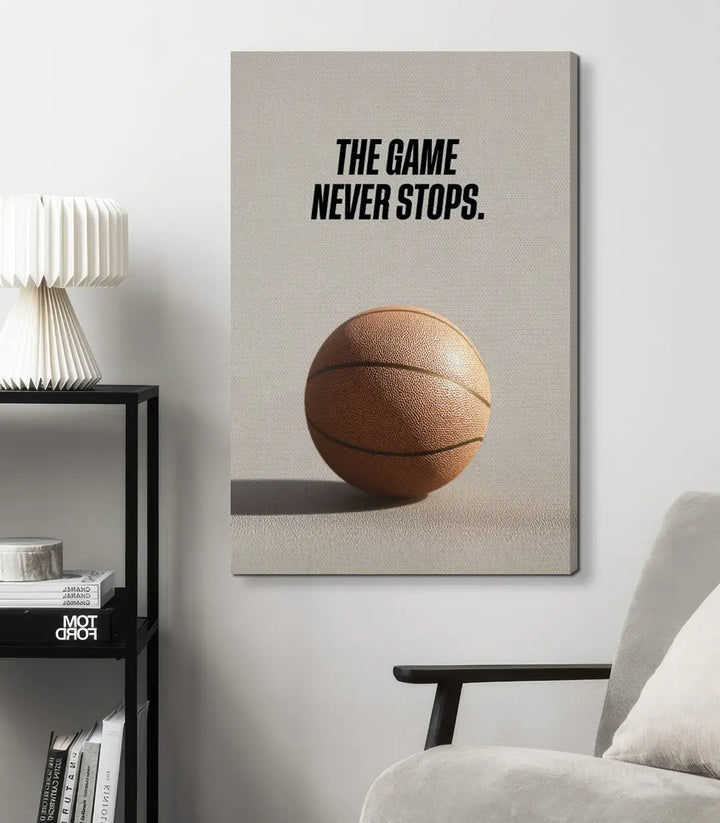 Tableau basketball mise en situation salon moderne Massinart