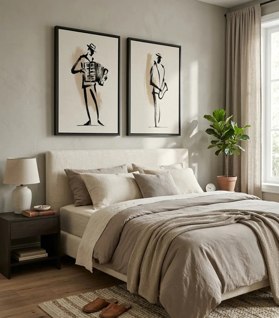 Mise en situation Jazz Duet salon moderne beige — décoration intérieur Massinart