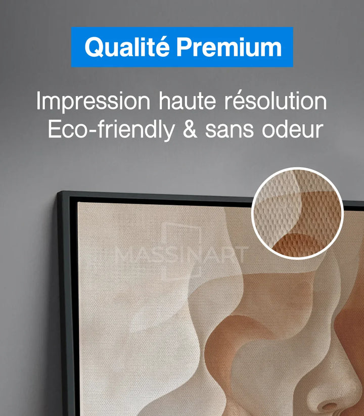 Tableau Duo profils abstraits — décoration bureau Massinart ambiance épurée