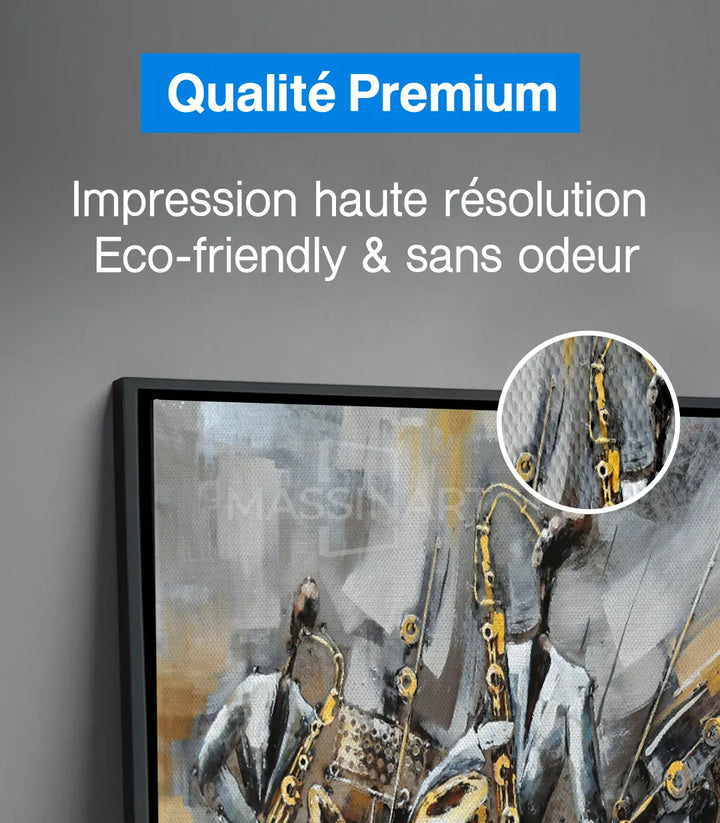 Tableau Jazz Saxophone mise en situation hôtel airbnb Massinart