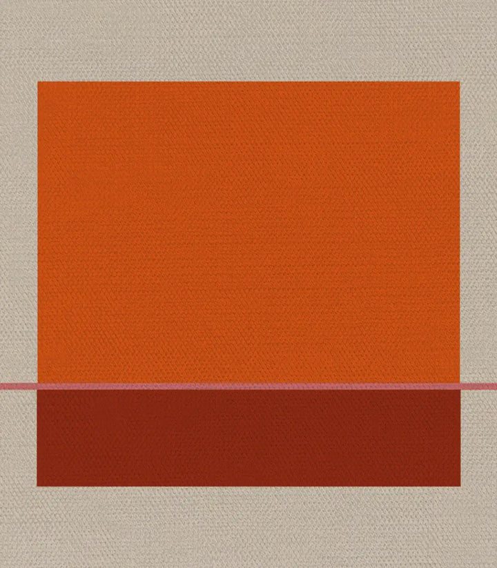 Tableau abstrait moderne Équilibre Linéaire palette noir blanc orange — Massinart