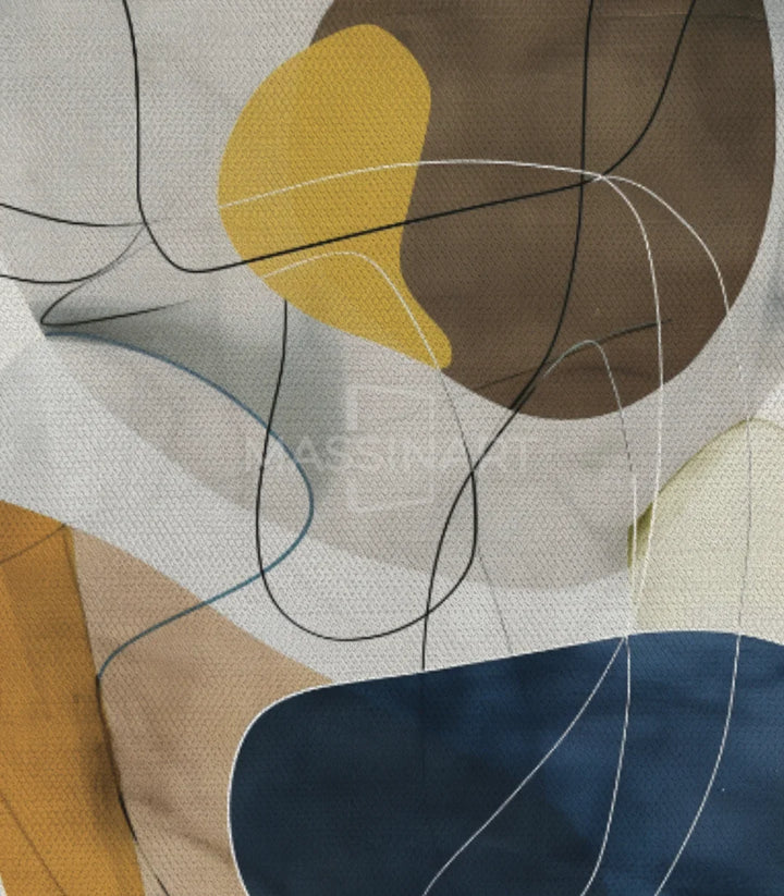 Tableau Sway diptyque abstrait minimaliste — mise en situation salon moderne avec canapé beige Massinart