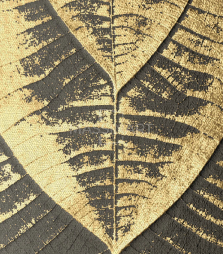Tableau Golden Leaves triptyque — simulation intérieur décoration contemporaine Massinart
