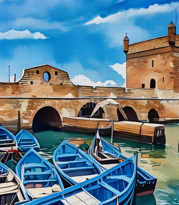 Tableau Essaouira Massinart — emballage livraison prêt à accrocher