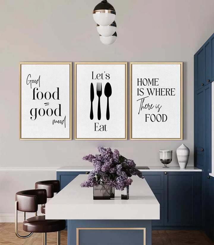 Décoration intérieur cuisine Bon Appétit triptyque typographie Massinart