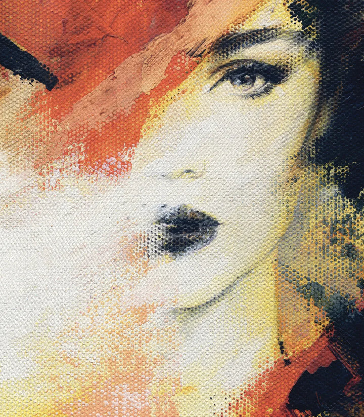 Tableau portrait femme cadre noir, contexte intérieur élégant Massinart